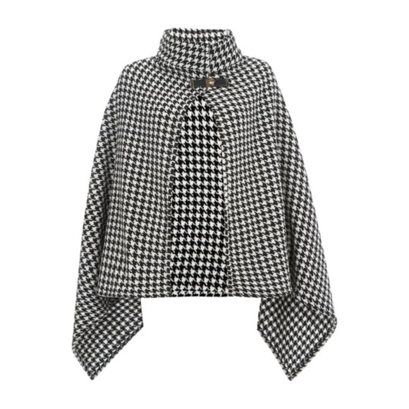 Hugo Boss Cape Style Houndstooth Poncho 
